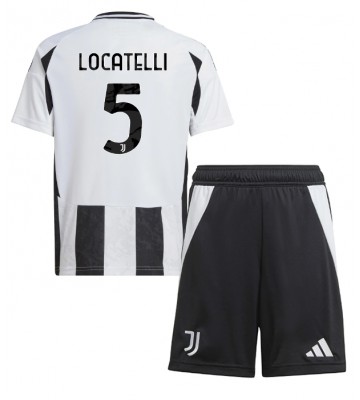 Juventus Manuel Locatelli #5 Primera Equipación Niños 2024-25 Manga Corta (+ Pantalones cortos)